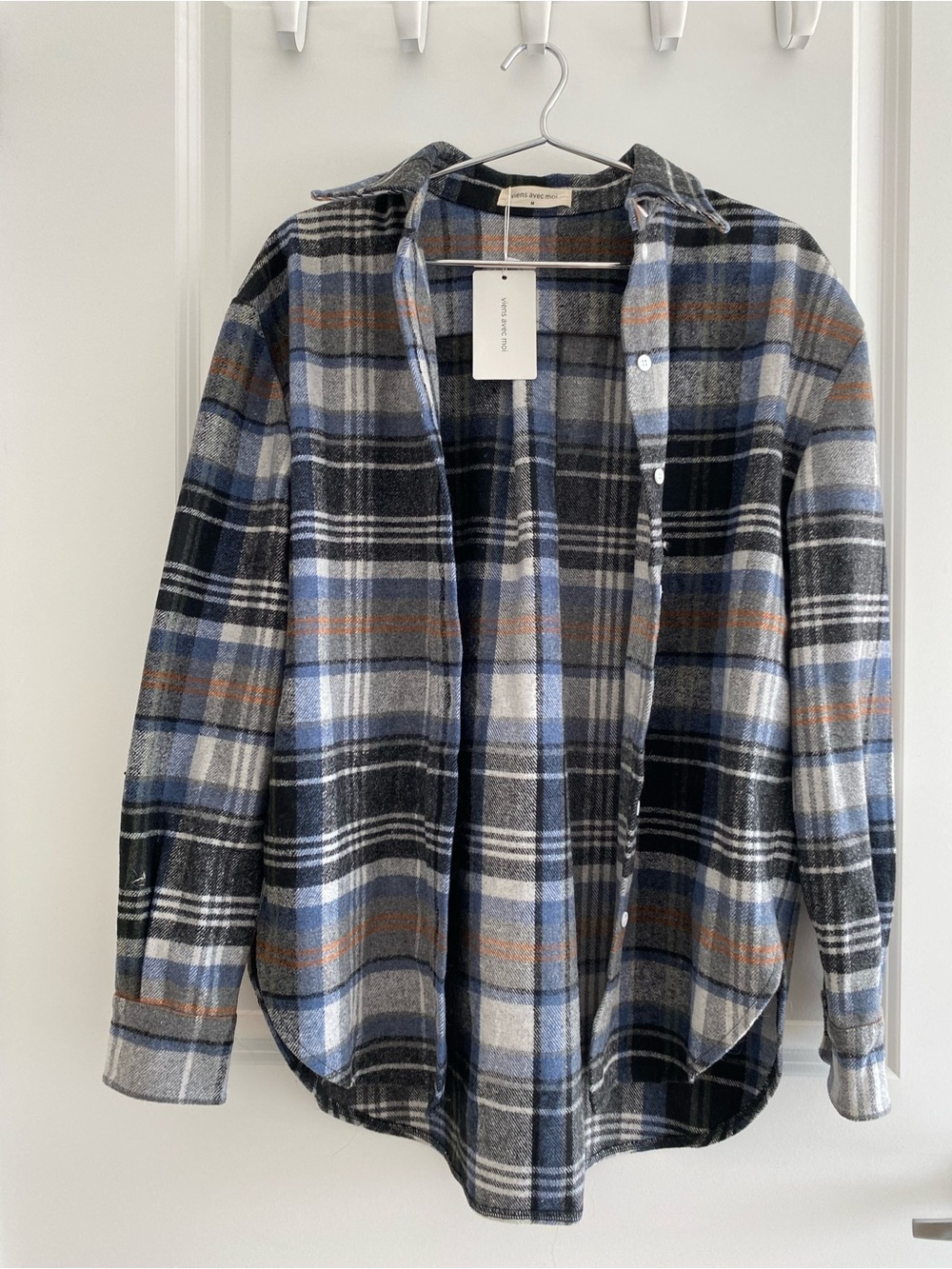 Women’s Plaid Shacket - Blue, Black & orange